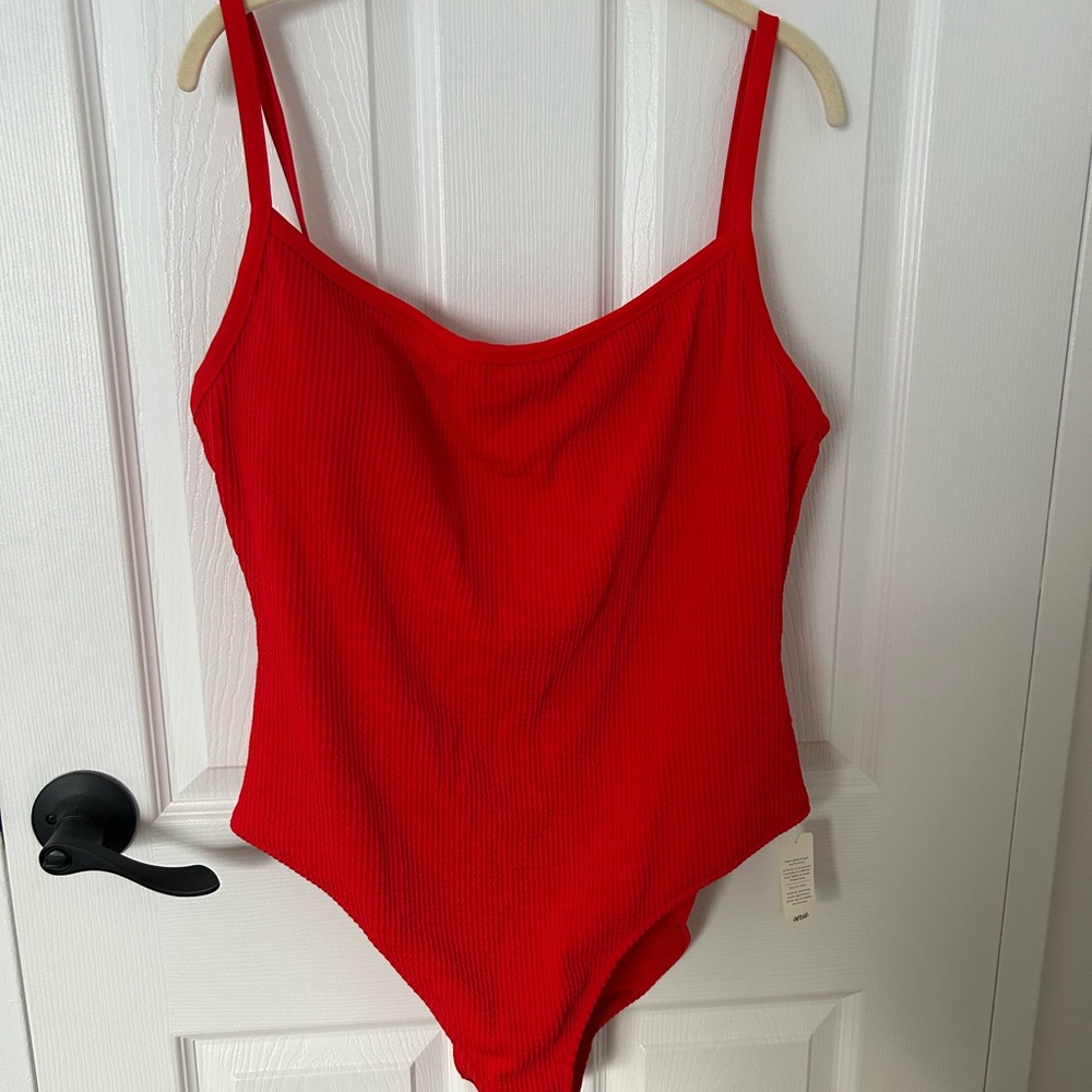 Aerie Vibrant Red Knit Swimsuit